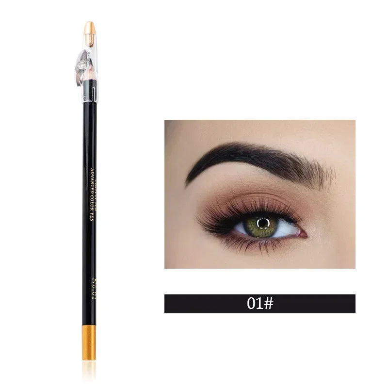 Wooden Brow Pencil with Built-In Sharpener
