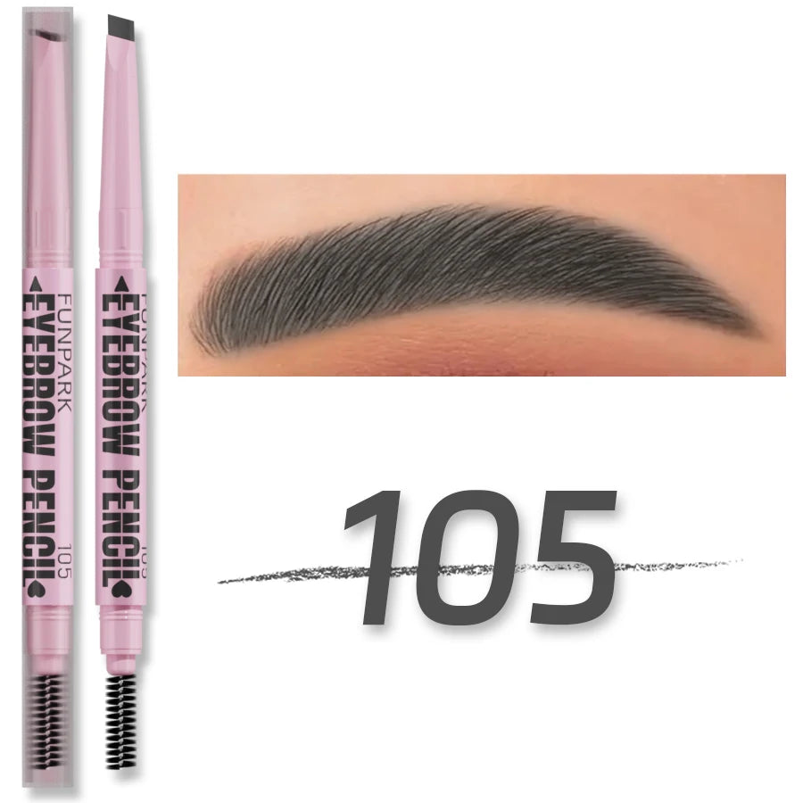 2-in-1 Waterproof Brow Pencil with Brush – 5 Colors