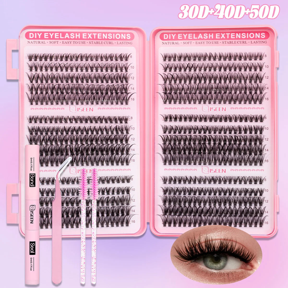 DIY D-Curl Cluster Lash Kit – Bond, Seal & Tweezers