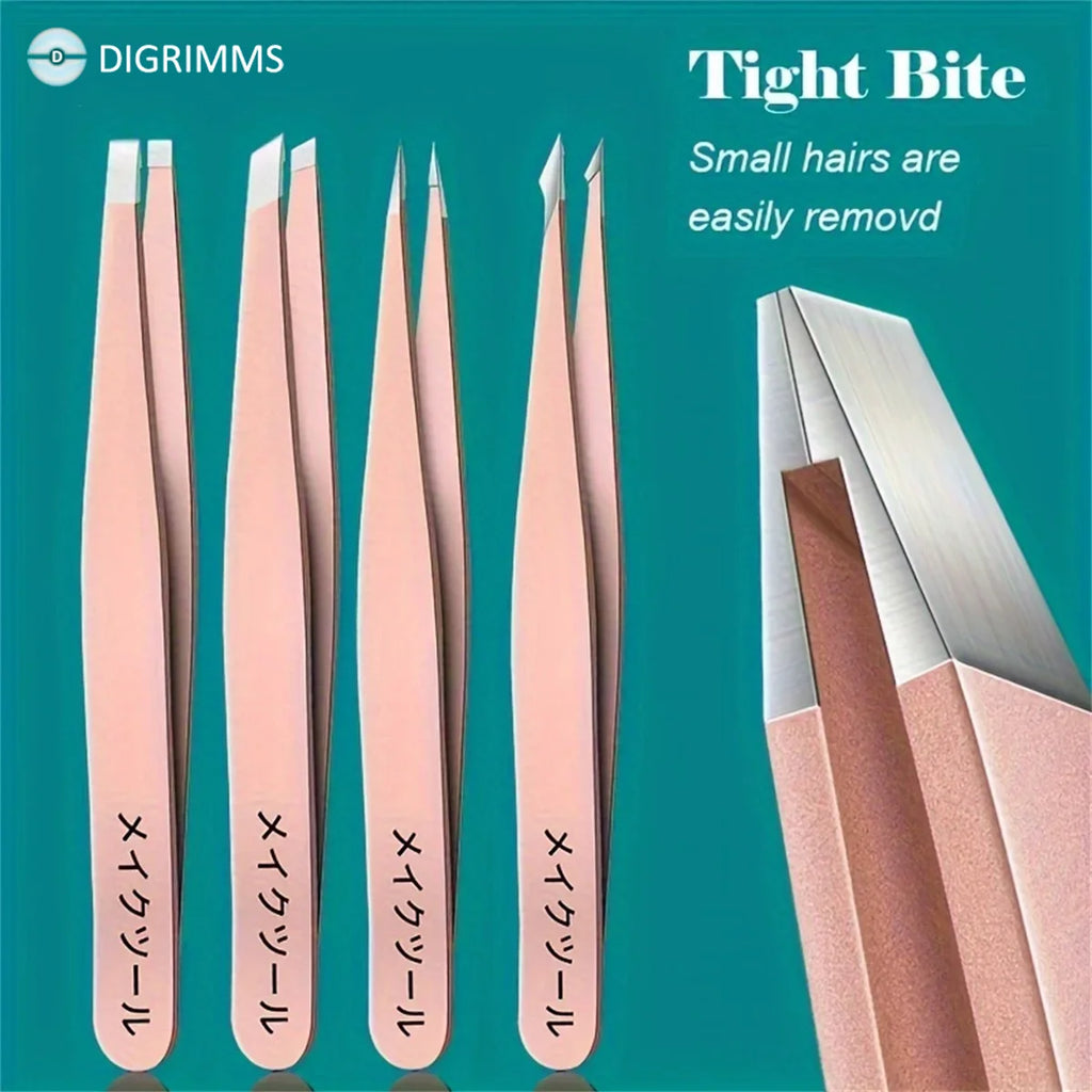 Precision Eyebrow Tweezer Set – Stainless Steel