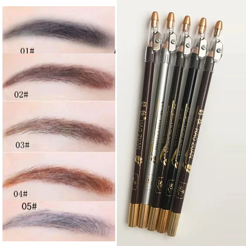 Wooden Brow Pencil with Built-In Sharpener