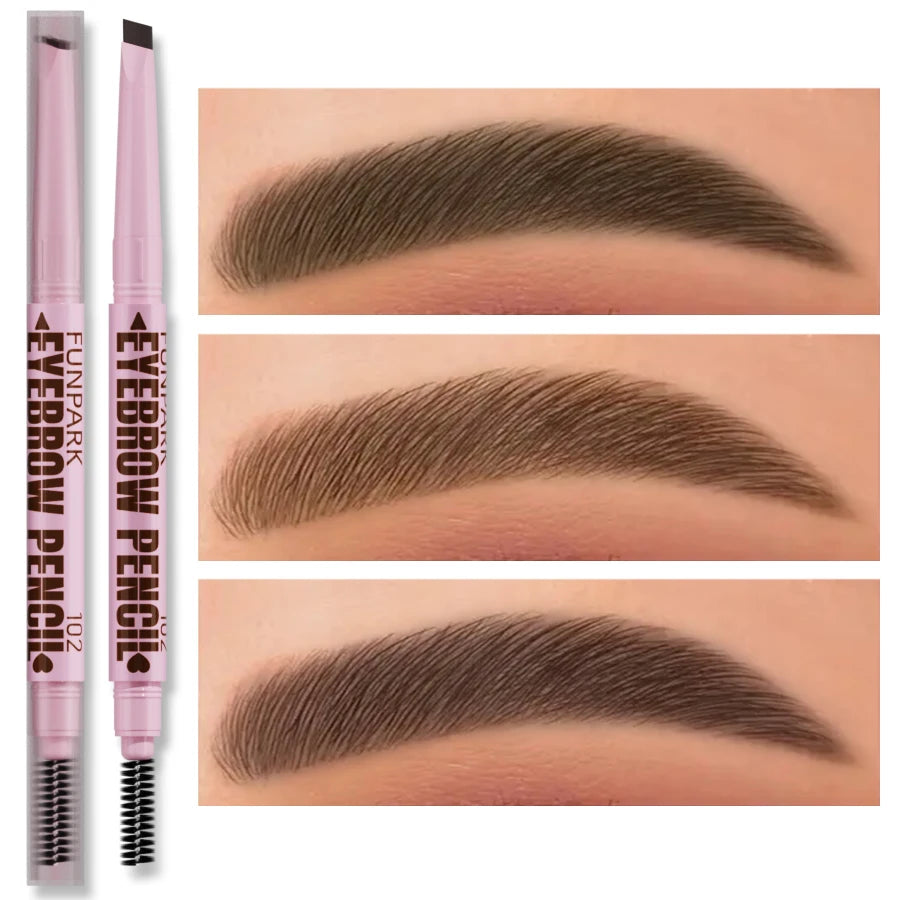 2-in-1 Waterproof Brow Pencil with Brush – 5 Colors