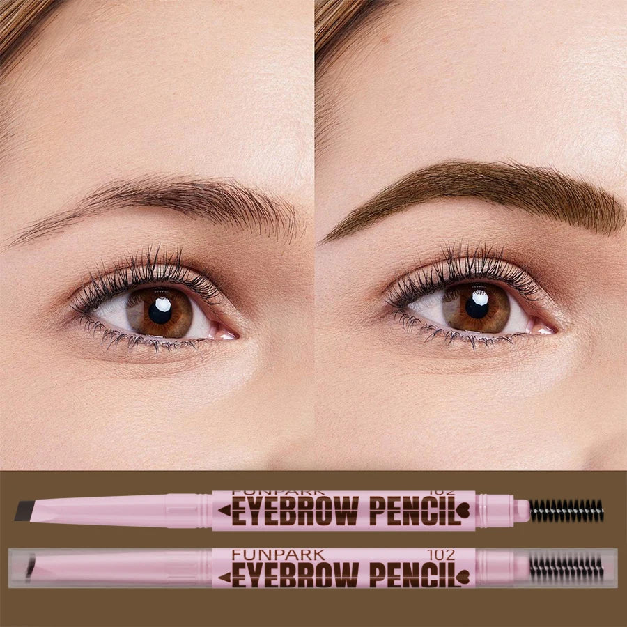 2-in-1 Waterproof Brow Pencil with Brush – 5 Colors