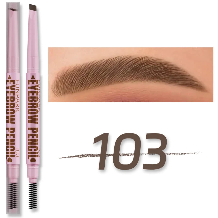 2-in-1 Waterproof Brow Pencil with Brush – 5 Colors