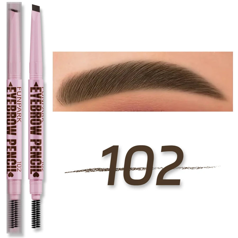 2-in-1 Waterproof Brow Pencil with Brush – 5 Colors