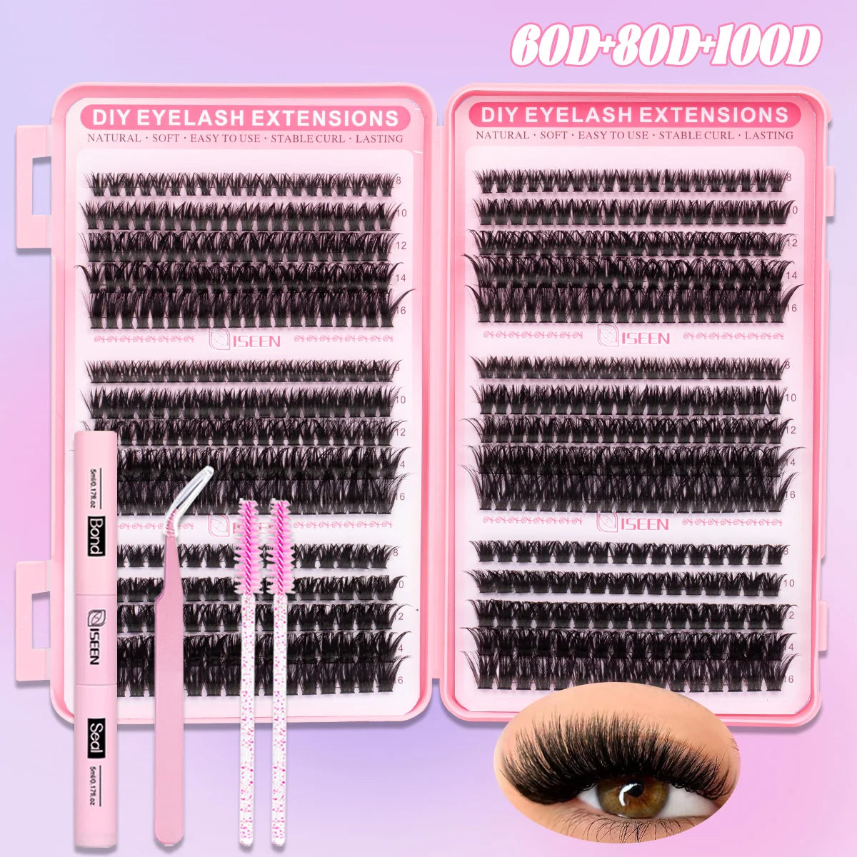 DIY D-Curl Cluster Lash Kit – Bond, Seal & Tweezers