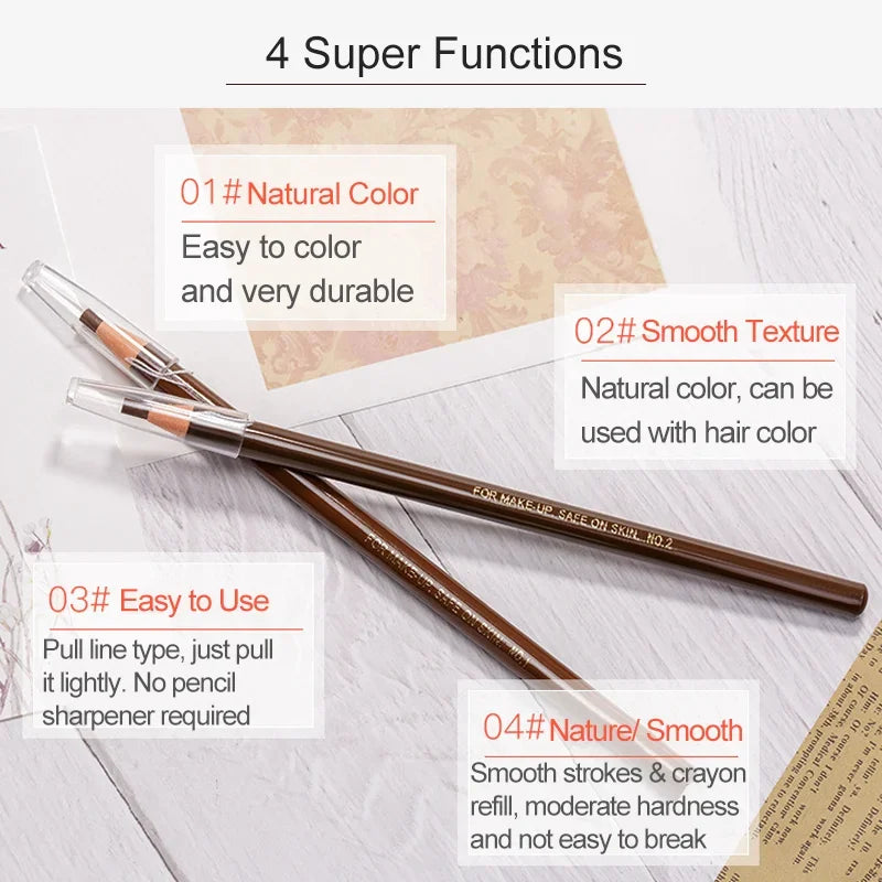 12-Piece Eyebrow Pencil Set – 5 Shade Options