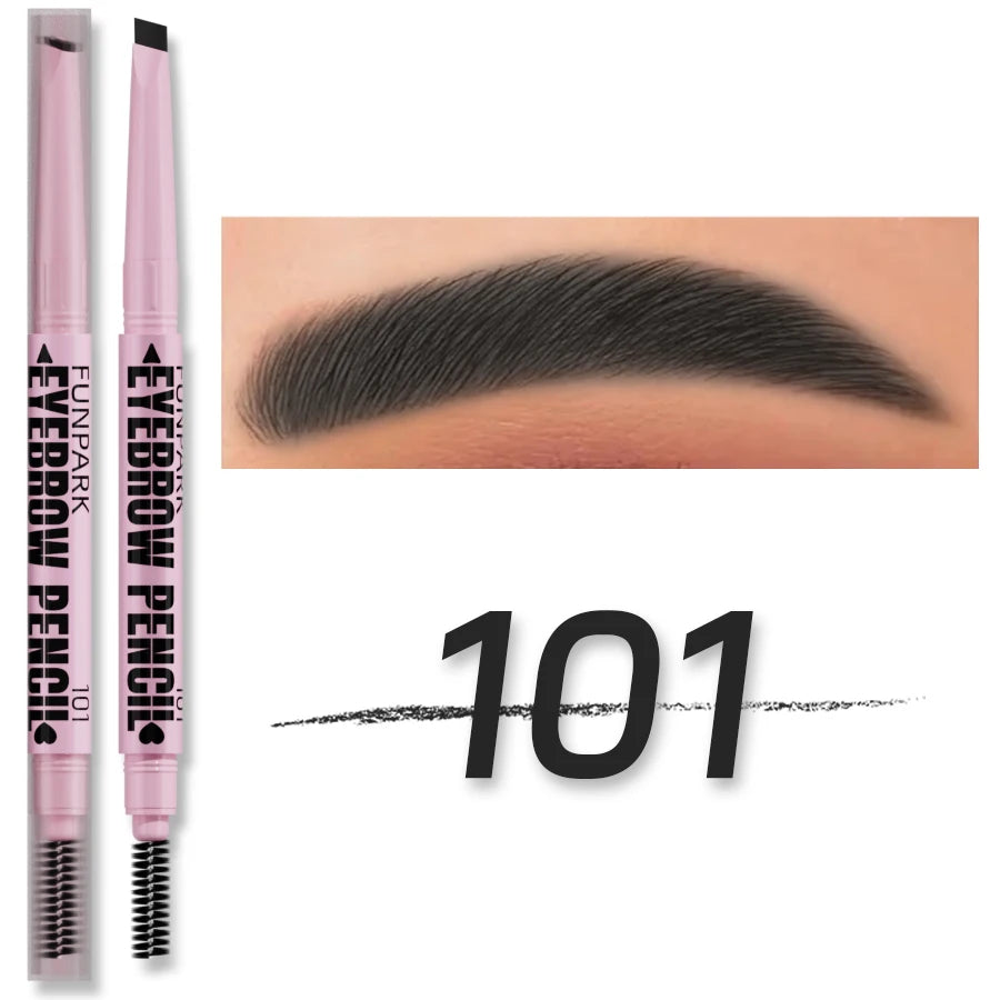 2-in-1 Waterproof Brow Pencil with Brush – 5 Colors
