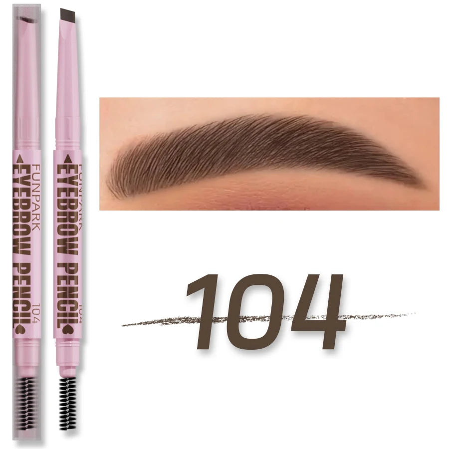 2-in-1 Waterproof Brow Pencil with Brush – 5 Colors