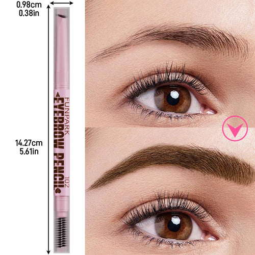 2-in-1 Waterproof Brow Pencil with Brush – 5 Colors