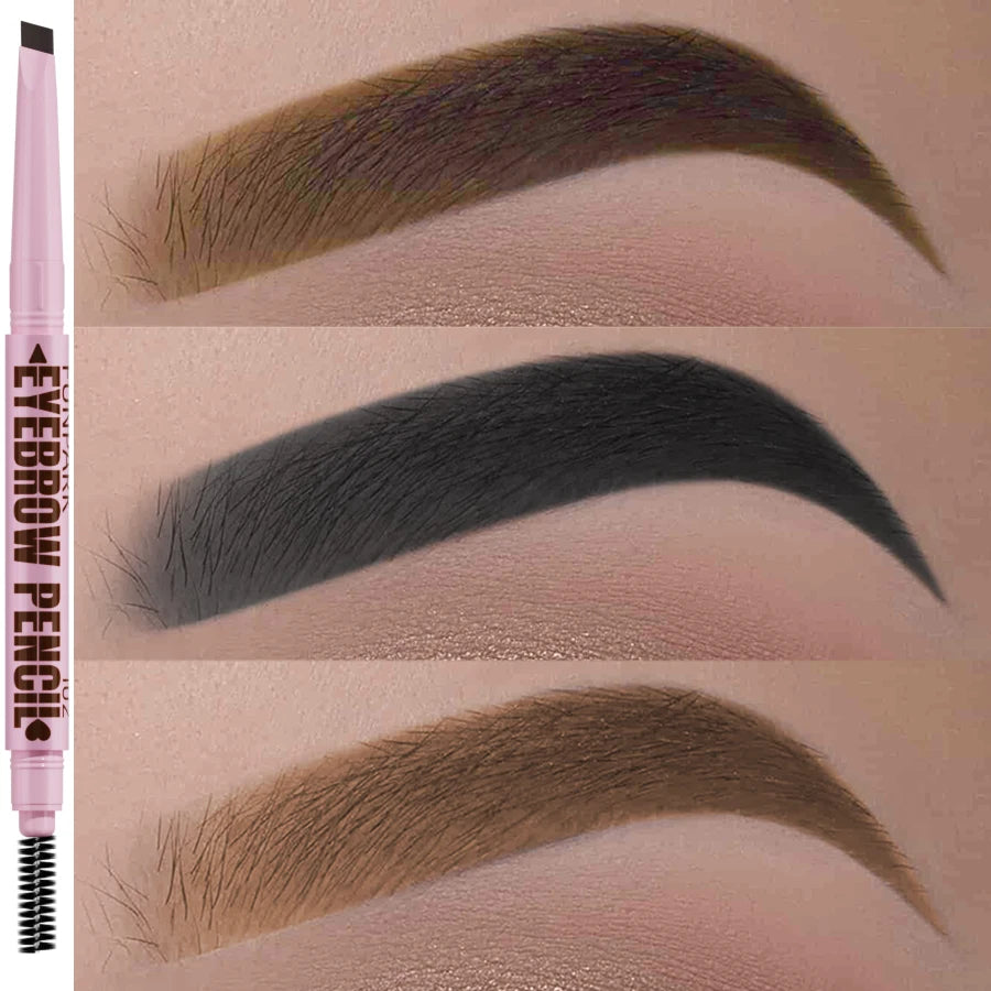 2-in-1 Waterproof Brow Pencil with Brush – 5 Colors