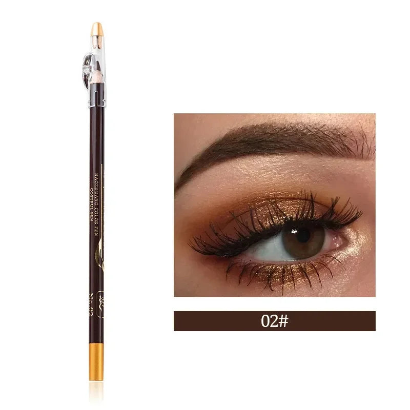 Wooden Brow Pencil with Built-In Sharpener