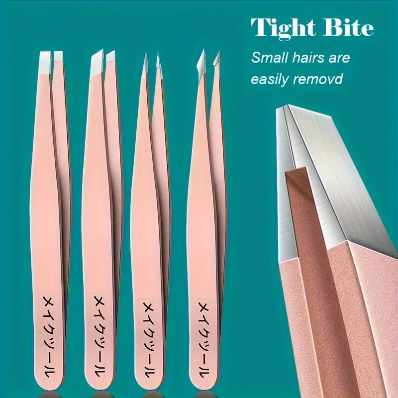 Precision Eyebrow Tweezer Set – Stainless Steel